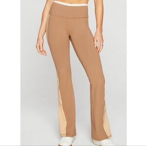 Fabletics Tan and Cream Joggers